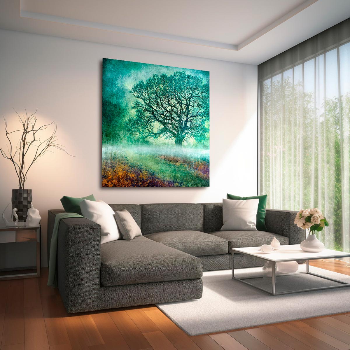 Large Brushed Aluminium Print